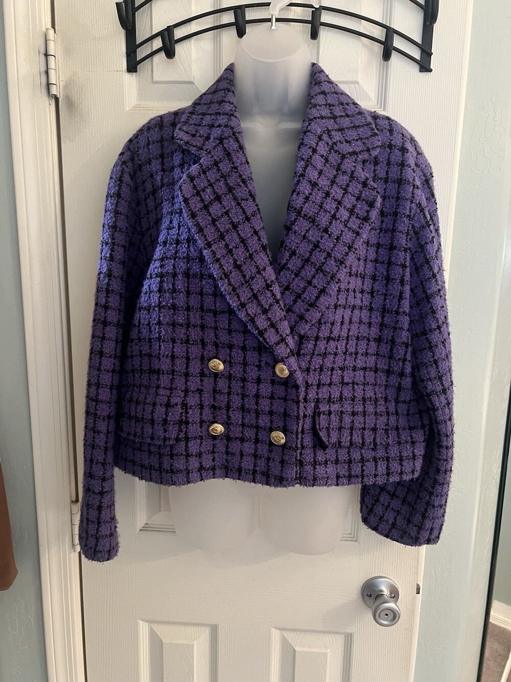 Sandro Boucle Jacket 42 10 Wool Blend